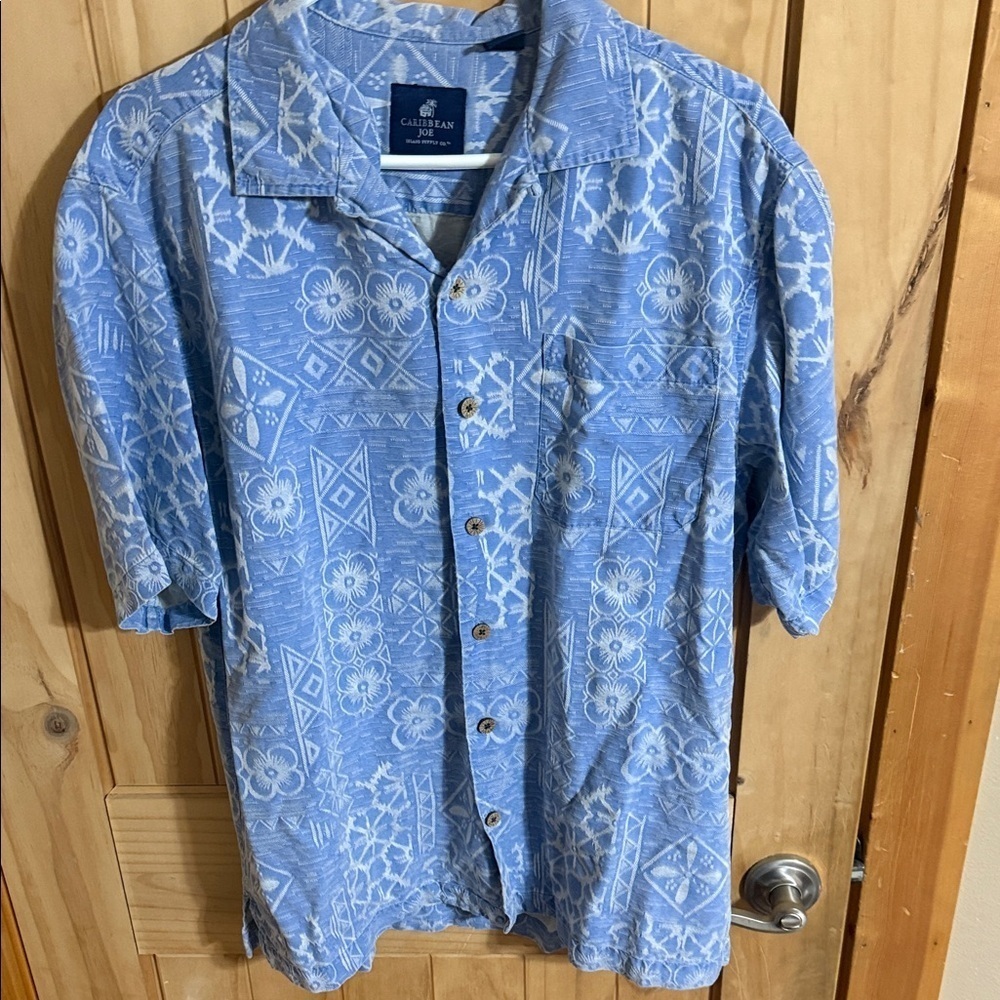 Caribbean Joe Blue Floral Men's Shirt